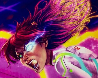 Impresión de arte Giclée de alta calidad de Eva - 11"x14" e impresión de póster estándar de 11"x17" - Reproducción firmada de la obra de arte original de Louis Hart.