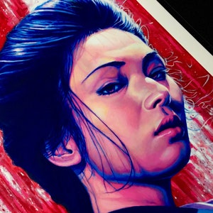 Meiko Kaji Portrait High Quality Giclée Art Print - 8&quot;x10&quot; & 11&quot;x14&quot; - Signed Reproduction of Original Acrylic Painting by Louis Hart