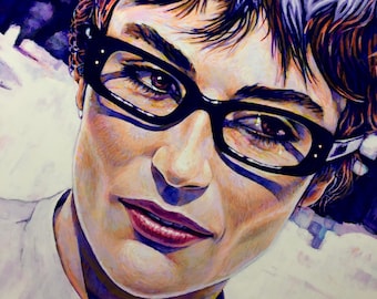 Anouk Aimée Portrait High Quality Giclée Art Print - 8"x10" & 11"x14" - Reproducción firmada de pintura acrílica original por Louis Hart