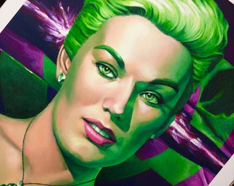 Retrato de Kim Novak Impresión de arte Giclée de alta calidad - 8 "x 10" y 11 "x 14" - Reproducción firmada de pintura acrílica original por Louis Hart