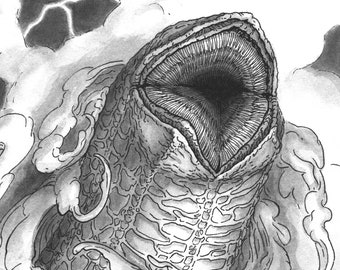 The Maker - Original Pen and Ink Wash Illustration - 11"x14" en papel de acuarela de 300 gsm - Obra de arte original firmada por Louis Hart