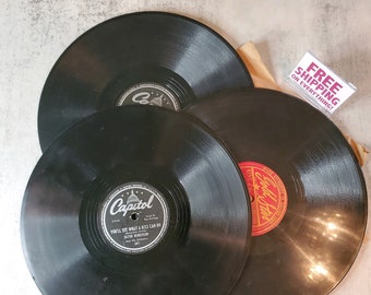 10 Inch Records - Set of 5 Assorted - Vintage - 1940s