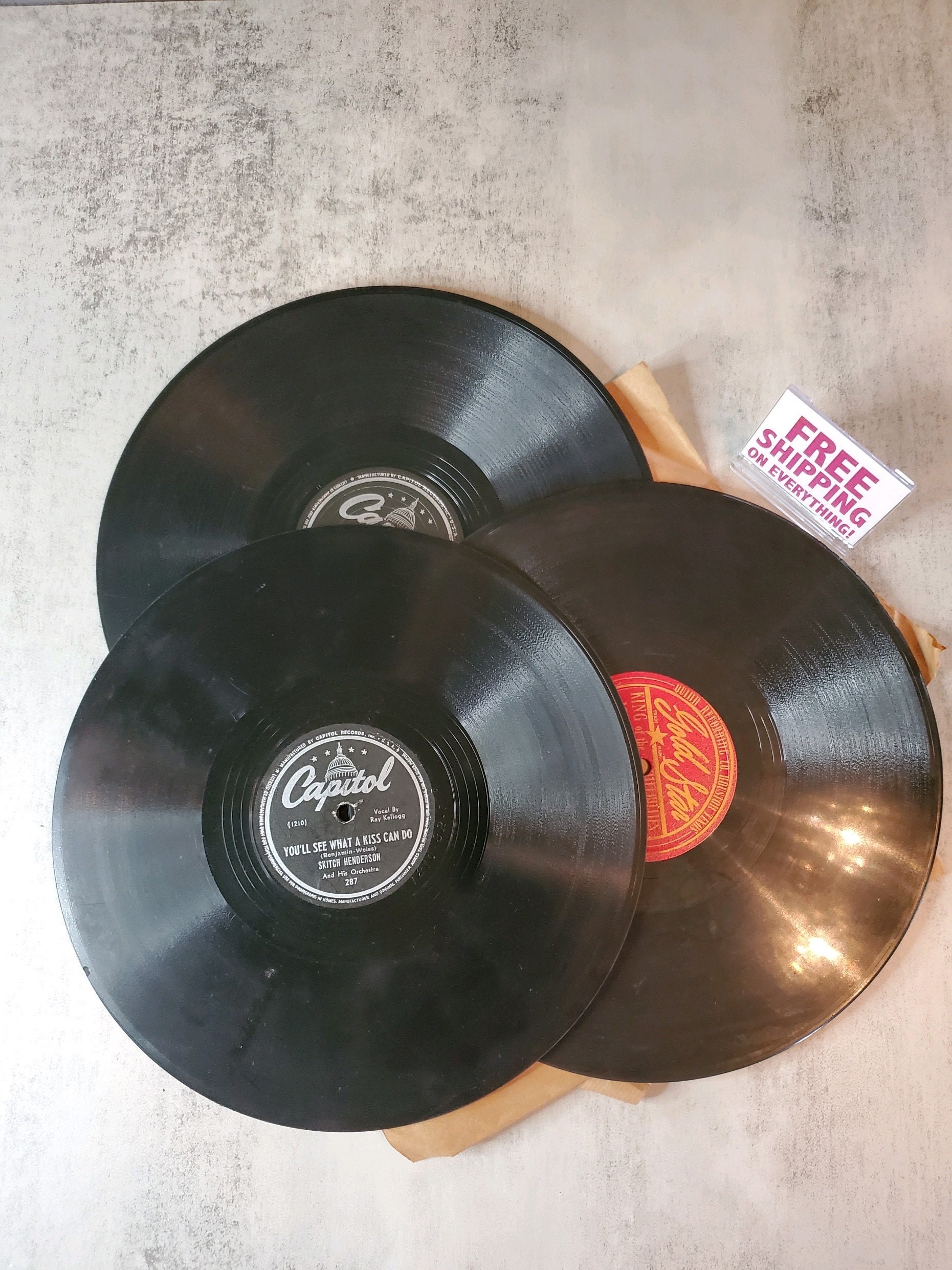 10 Inch Records - Set of 5 Assorted - Vintage - 1940s