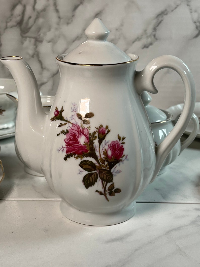 Vintage Moss Rose Tea Set Made in Japan GREAT Condition Etsy