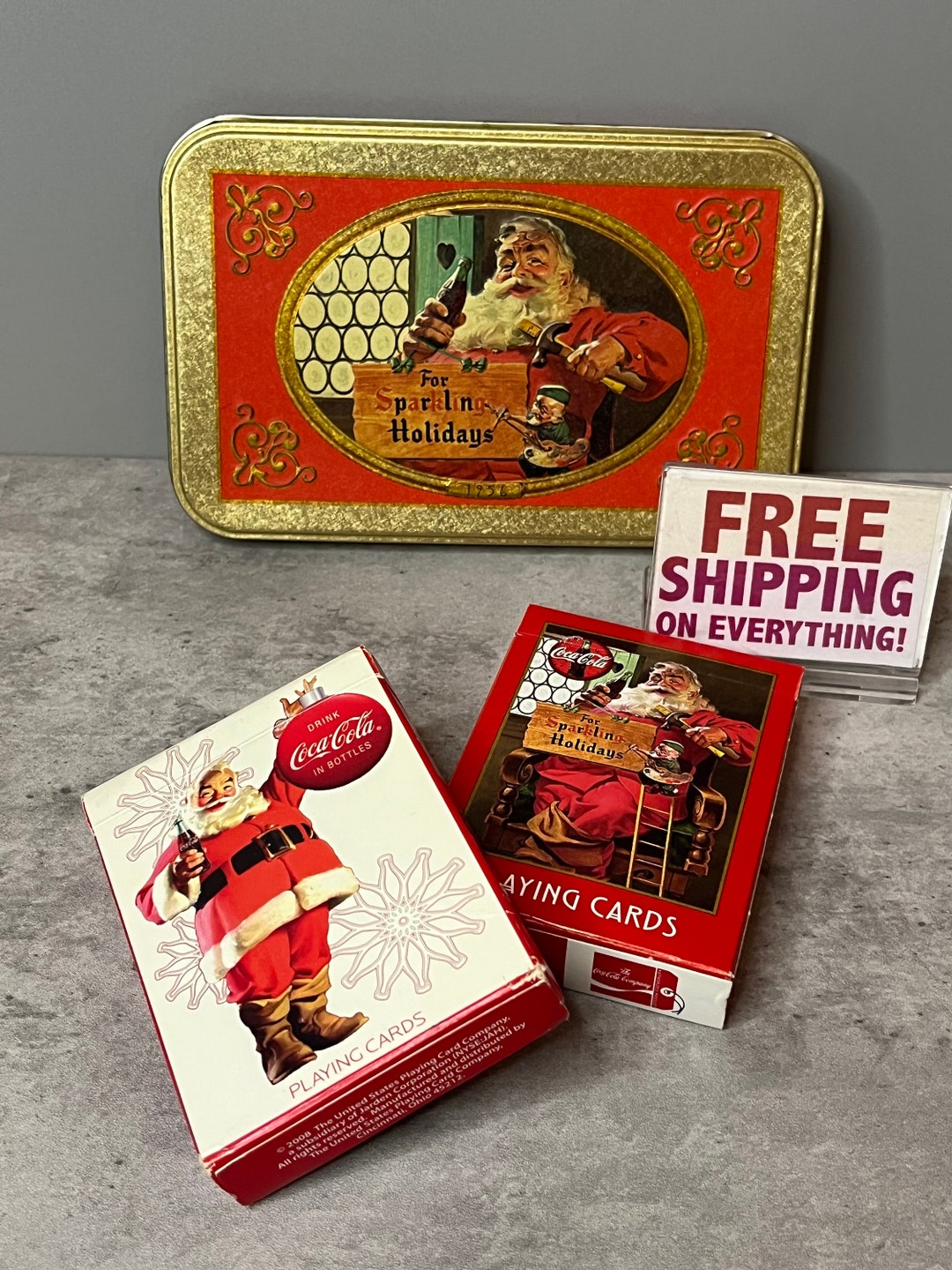 Coca-cola Brand Nostalgia Christmas Playing Cards - 2 Decks in a