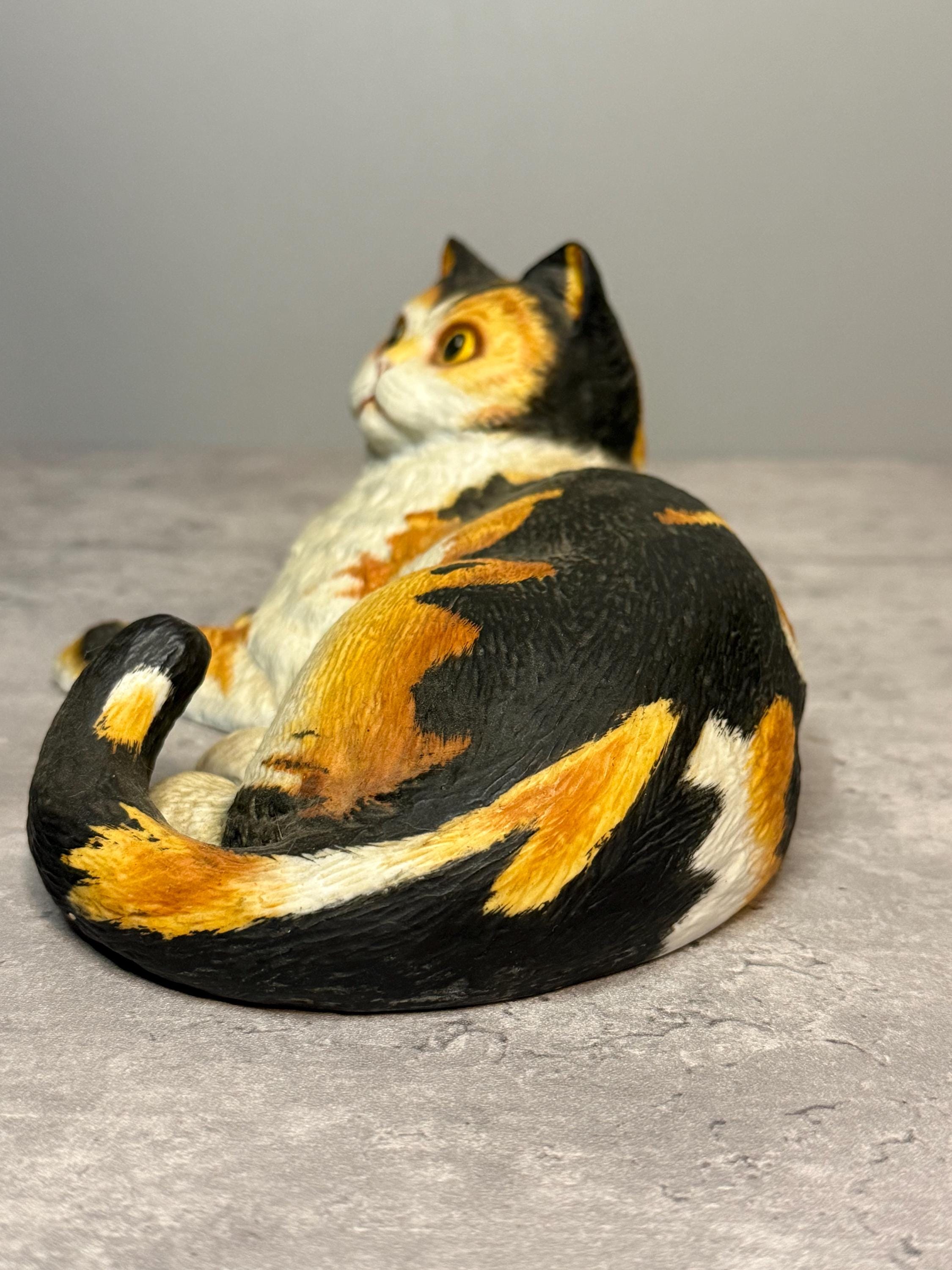 Vintage 1983 “spellbound” Cat Figurine – Eric Tenney, Orange Black