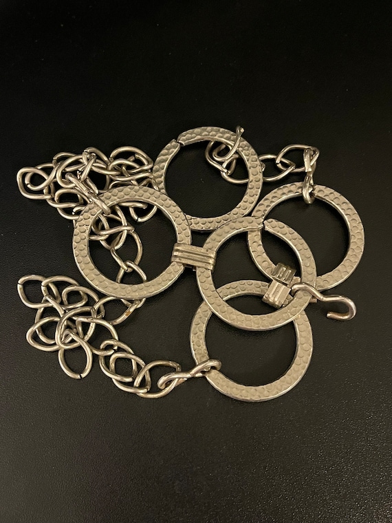 Vintage Chain Belt / Necklace - Silver Hammered Me