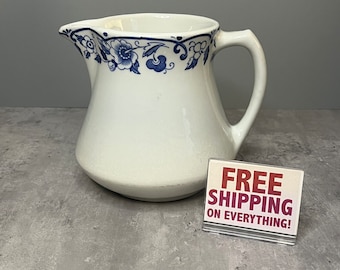 Shenango Restaurant Ware Creamer / Jarra pequeña - Azul y blanco - Vintage