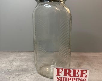 Vintage Trappey’s Louisiana Yams Glass Jar – Oval Ribbed Pantry Storage Lid