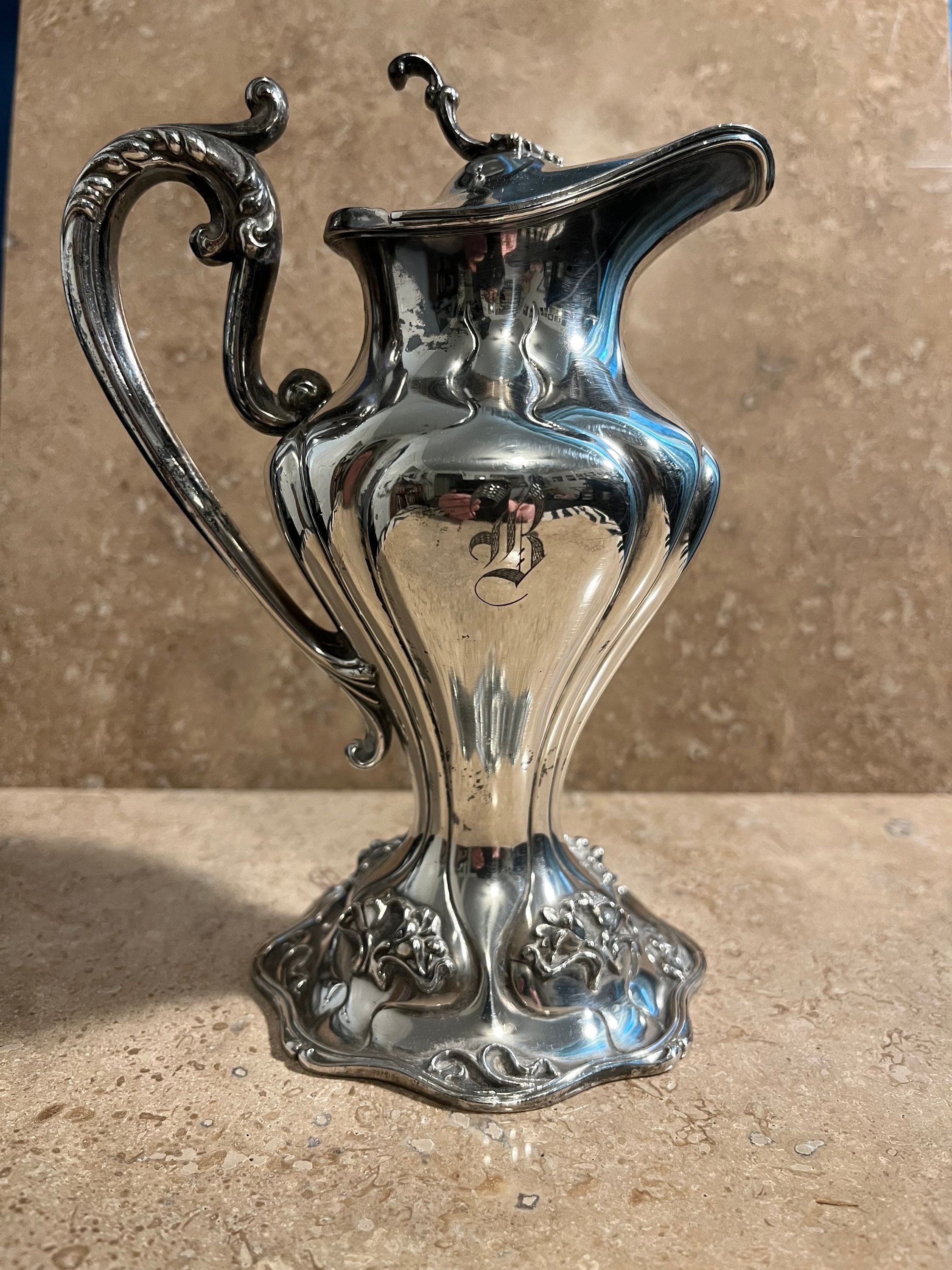 Derby Silver Co Syrup Pitcher Quadruple Plated Silver Circa Etsy