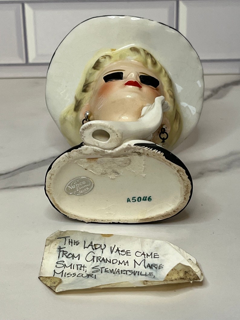 Napco Lady Head Vase Made in Japan Vintage MCM Etsy