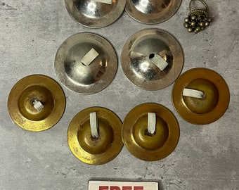 2 Paia Di Piatti Da Dito In Ottone - Zills Per Danza Del Ventre, Meditazione, Ø5.3cm (Oro) - Foto 5