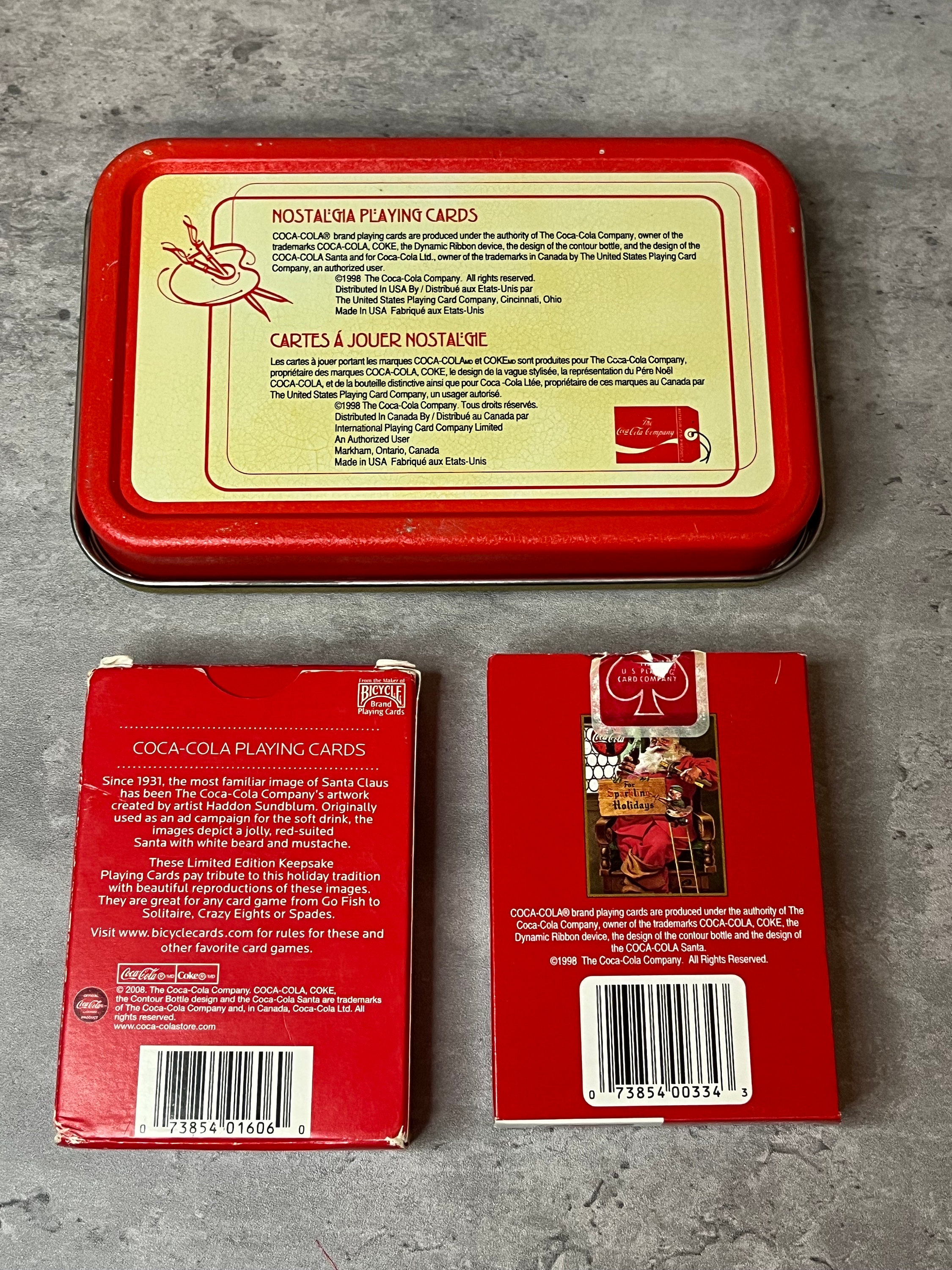CocaCola Nostalgia Playing Cards コカコーラ Vintage Coca Cola Nostalgia Playing Cards Set of 2 Tin 1994