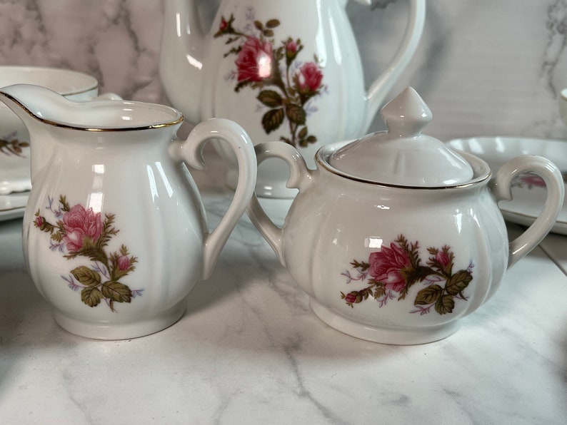 Vintage Moss Rose Tea Set Made in Japan GREAT Condition Etsy