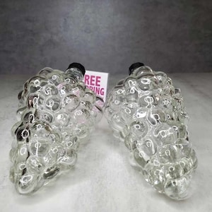 Pair Glass Grape Bottles / Decanters - Vintage