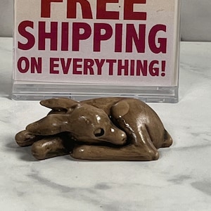 Baby Deer Figurine - Small Miniature Ceramic Deer - Vintage