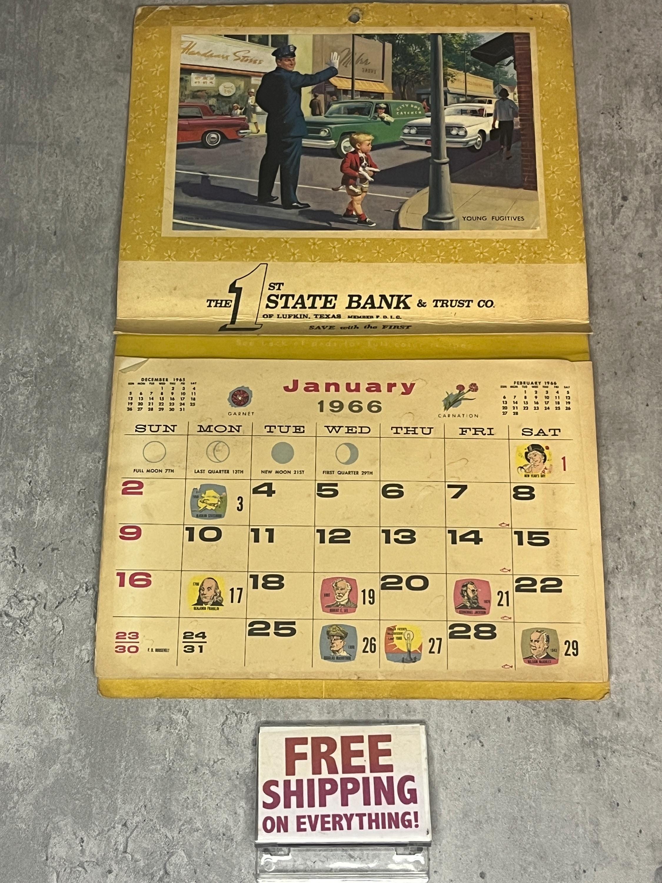 Vintage Calendar 1958 - Etsy