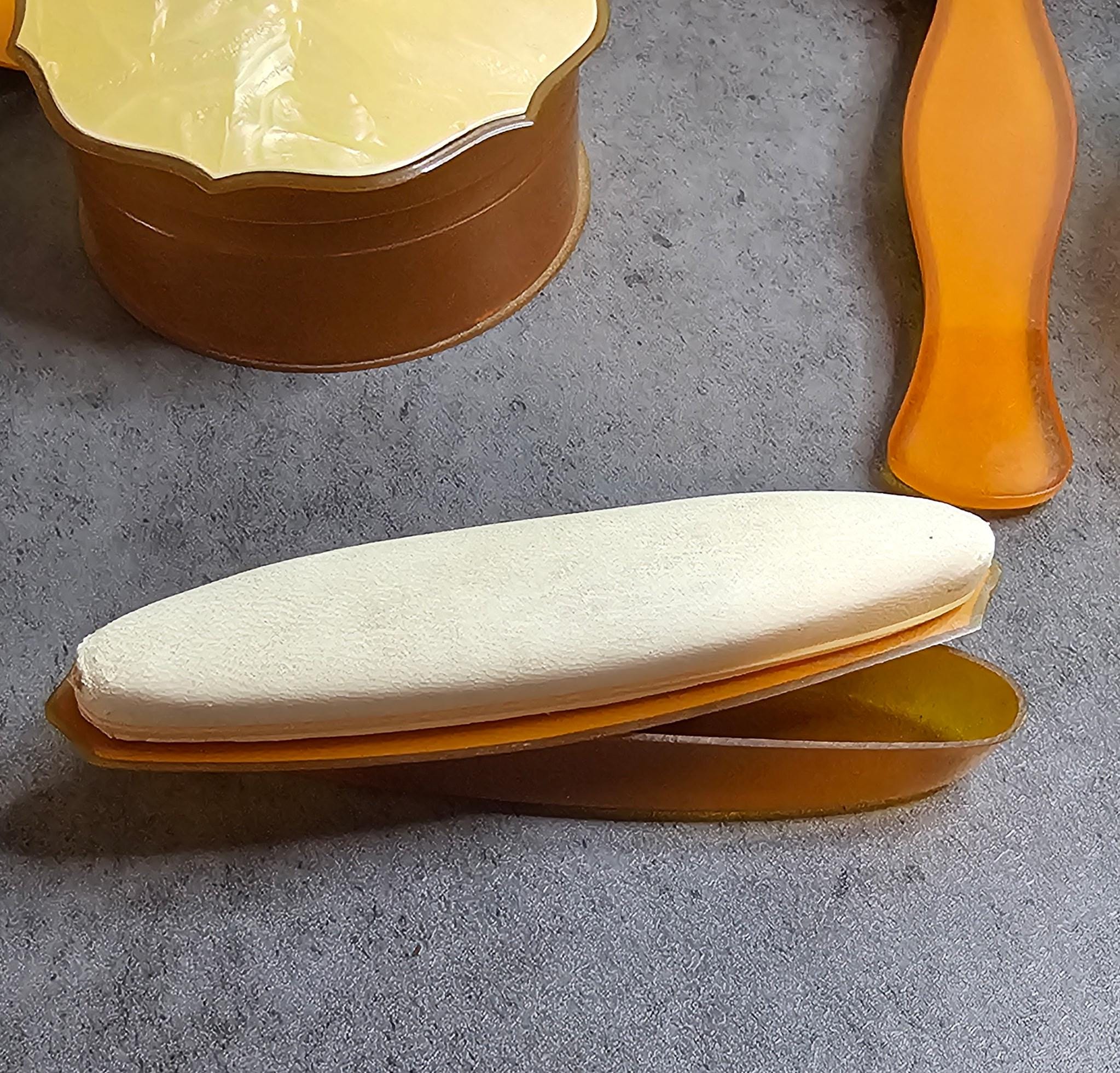 Vintage Marbled Butterscotch Bakelite Vanity Set: 9-piece 