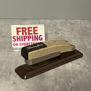 Small Vintage Swingline Stapler - Brown Metal - Vintage Office Product