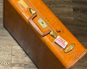 Vintage Samsonite Large Tan/Brown Hard Suitcase