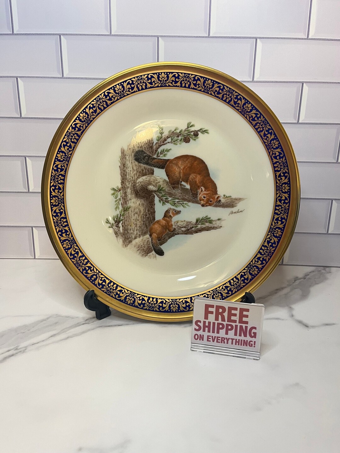 Lenox Collector Plate 1981 Marten Woodland Wildlife Collection Vintage