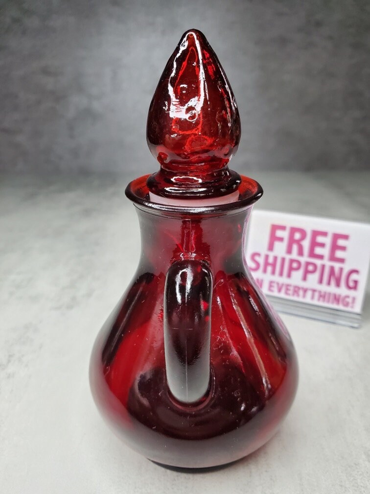 Avon Red Glass Bottle Strawberry Bath Foam empty Vintage Etsy