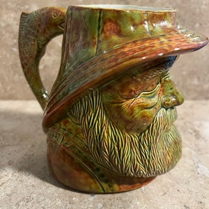 Hand Painted Mug - Fisherman - Coffee Mug - Vintage