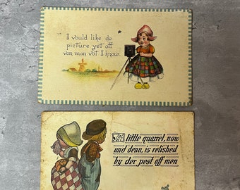 Cartoline antiche tedesche e olandesi per bambini - Set del 1913
