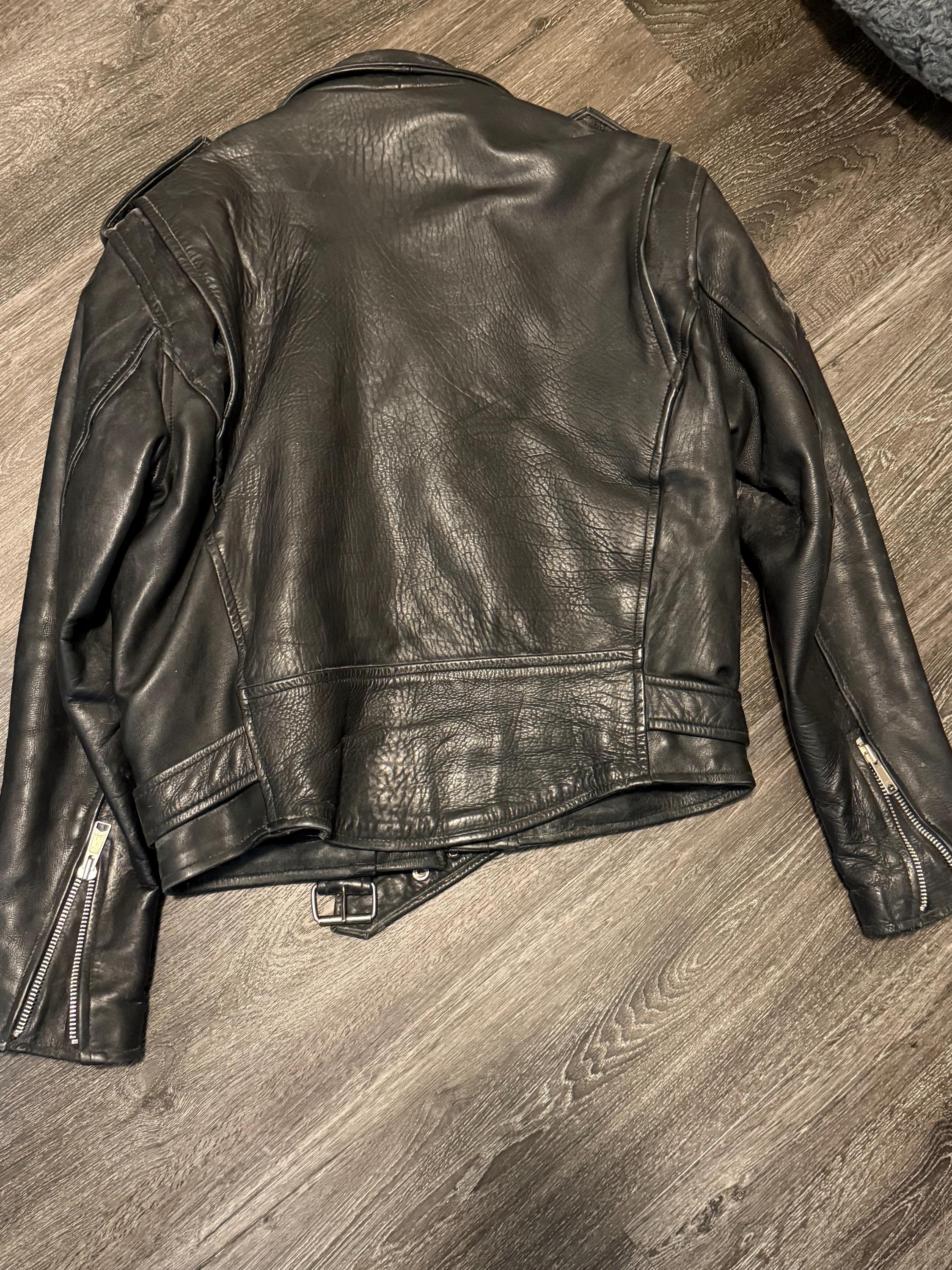 Vintage Putnam Leather Motorcycle Jacket - Men's Size 42 - Classic