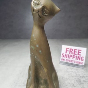 Vintage Brass Kitty Cat Figurine