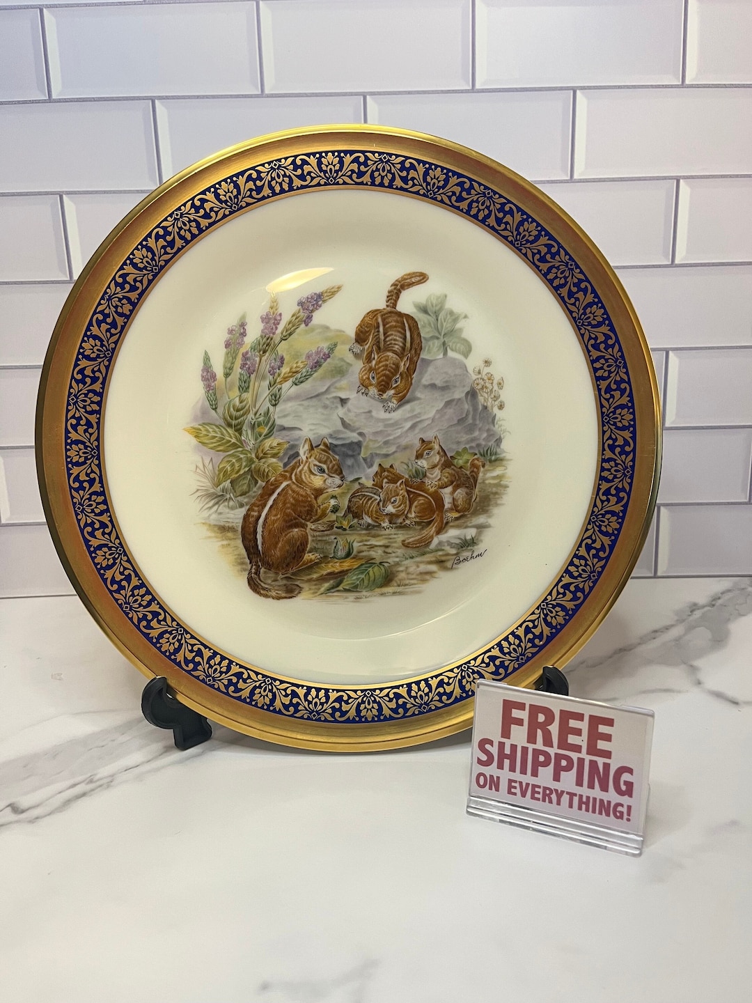 Lenox Collector Plate 1976 Eastern Chipmunks Woodland Wildlife