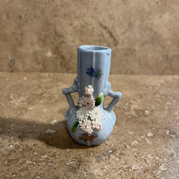 Blue 1950's German Elfinware Small Vase