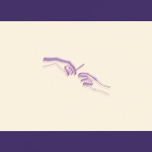 Postales, Dibujo de una línea, Arte Glitch, Creación de Adam, Tocando las manos, Creación de Adán, Póster de hierba, Arte de cannabis, Tarjeta de aniversario