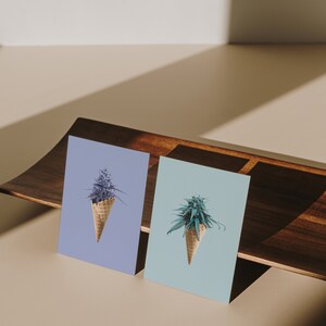 Icecreame Flowered Postcard Trippy Flower Wallart Decorative Coffee Shop Wall Trippy Decorating Idea Marijuana Art Work Cute Weed Decoration image 4