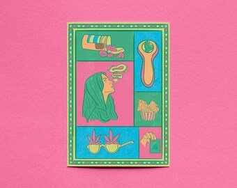 Postcards Printful Trippy Apartment Decorating Marijuanaart Marijuanaprint Marijuana Cannabis Wallart 420 Decore Pothead Decoration Stoner