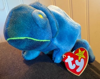 RARE Rainbow Chameleon Beanie Baby - 1997 Original BB w/ Errors