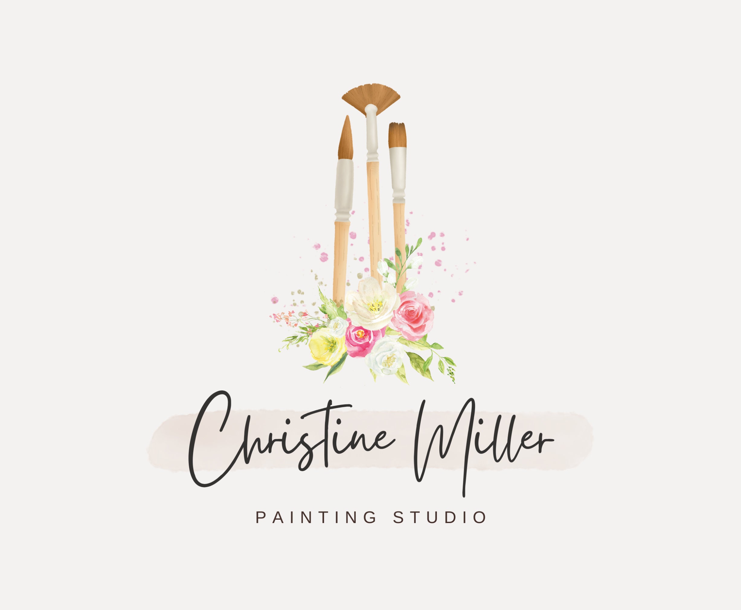 Brush Logo Design, Watercolor Brush Logo, Paintbrush Logo, Artist Logo ...