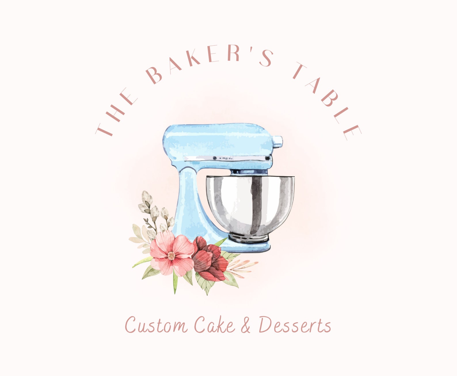 Bakery Logo Design Custom Watercolor Bakery Logo Bakery Logo Etsy