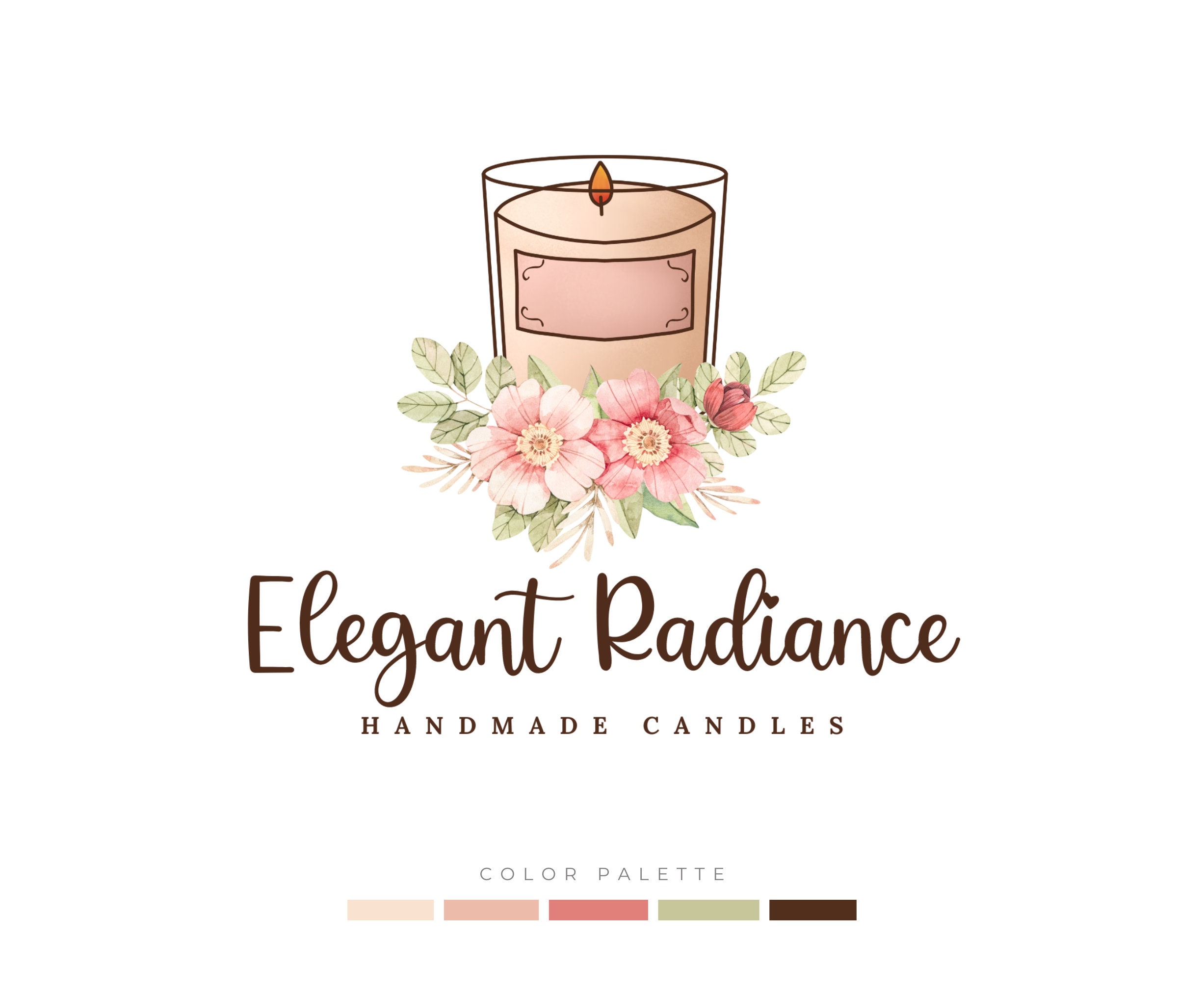 Candle Business Logo Design Candle Logo Custom Design Small Etsy