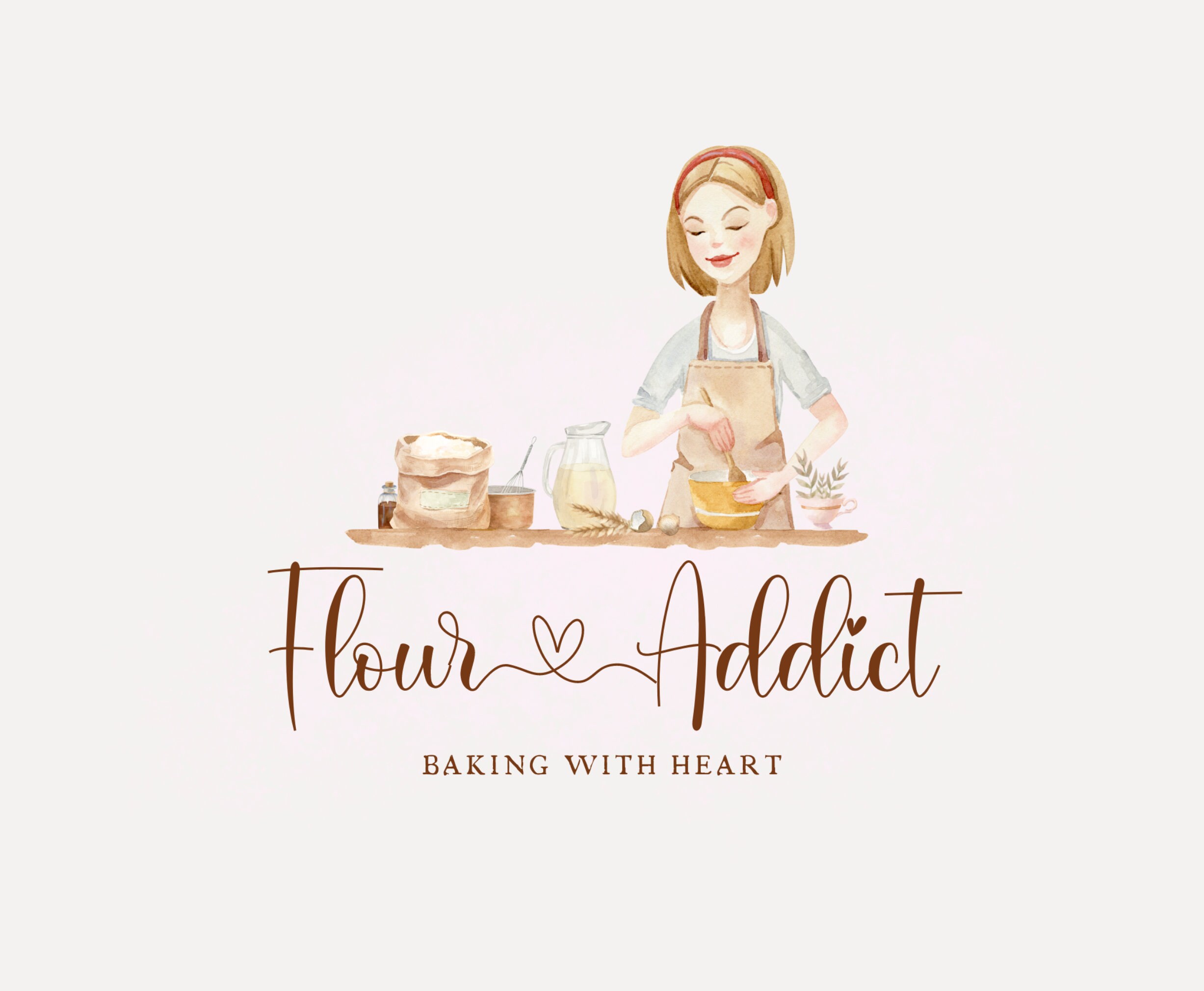 Premade Bakery Logo, Cooking Blog Logo, Baking Blog Logo, Homemade