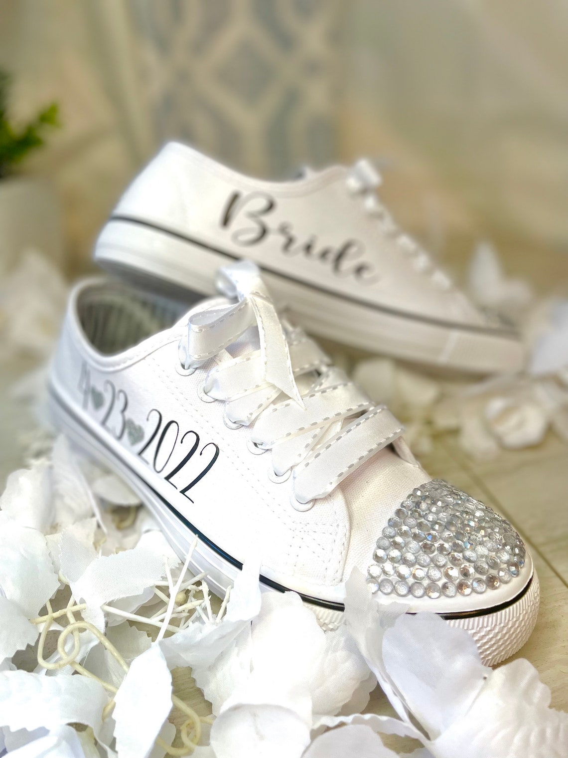 Bridal Shoes-Wedding Sneakers-Personalized Wedding Shoes  FAST image 6