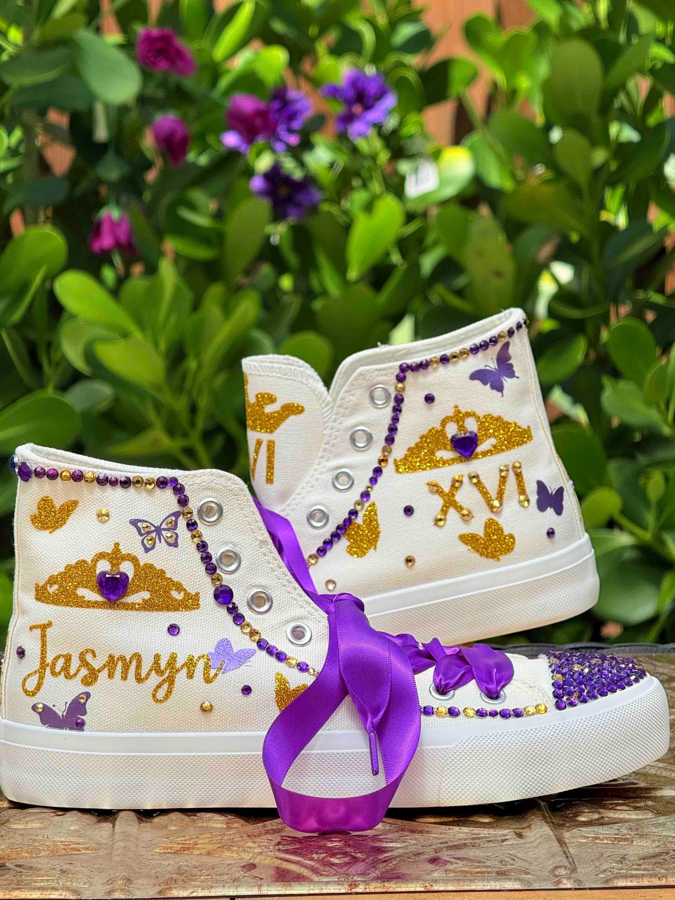 Personalized Purple Quinceañera Sneakers: Royal Princess Style - Etsy