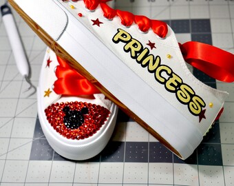 Personalized Disney Princess Sneakers | Rhinestone Mickey Mouse Shoes