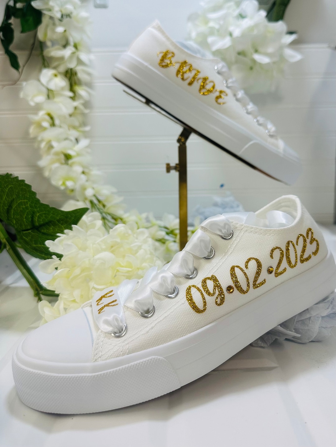 Personalized Bride Sneakers: Custom Wedding Reception Shoes - Etsy