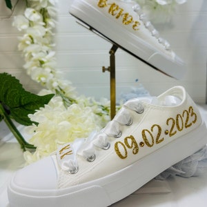 Personalized Bride Sneakers: Custom Wedding Reception Shoes