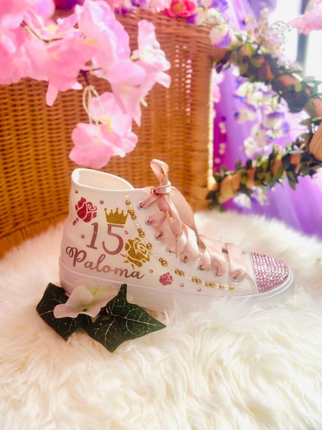 Zapatillas personalizadas para quinceañera: Zapatos de princesa XV