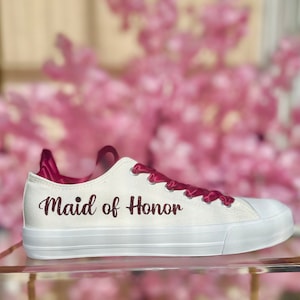 Custom Maid of Honor Canvas Sneakers: Personalized Wedding Party Gift