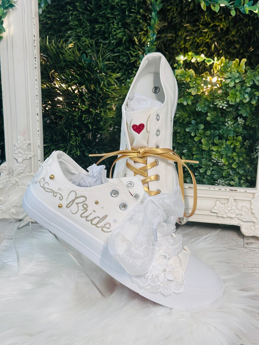 Custom Wedding Sneakers: Bride & Groom Matching Floral Shoes - Etsy