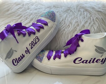 Maroon Converse Tela Vaquera Personalized Graduation Sneakers