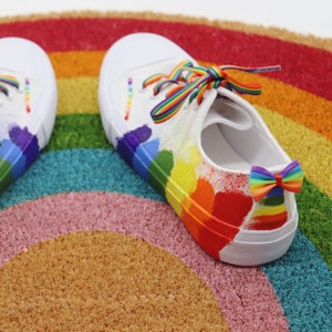 Pride Hand-Painted Canvas Sneakers: LGBTQ Rainbow Shoes